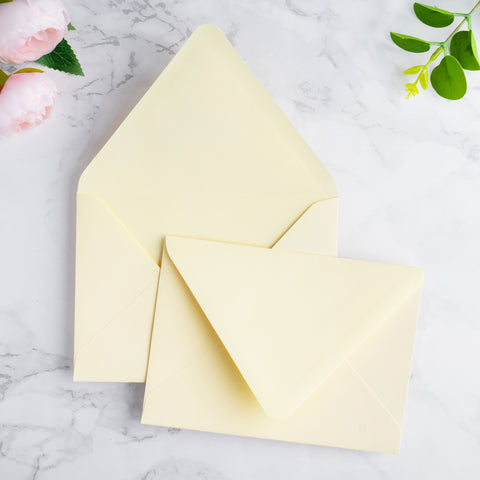 NingsPaper 50 Pieces A7 Euro Flap Envelopes, Cream 5x7 Envelopes