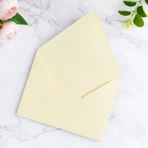 NingsPaper 50 Pieces A7 Euro Flap Envelopes, Cream 5x7 Envelopes