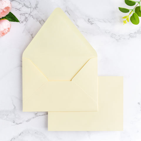 NingsPaper 50 Pieces A7 Euro Flap Envelopes, Cream 5x7 Envelopes