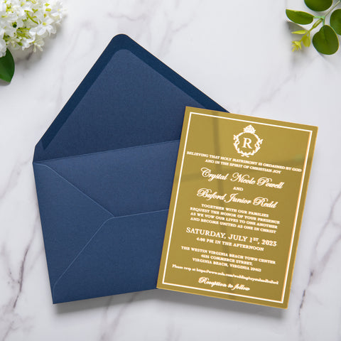 NingsPaper 50 Pieces A8 Envelopes, Large 5x7 Navy Blue Envelopes
