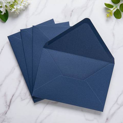 NingsPaper 50 Pieces A8 Envelopes, Large 5x7 Navy Blue Envelopes