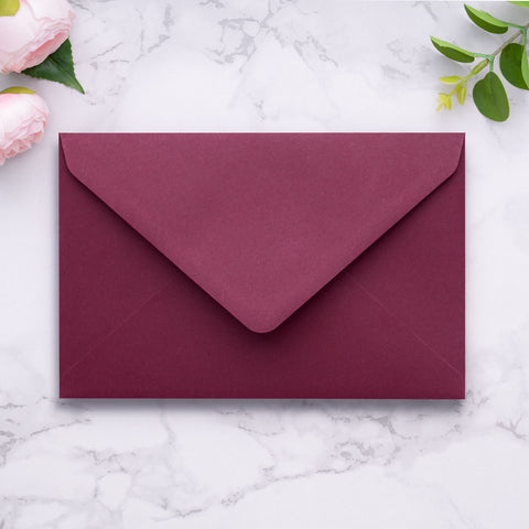 NingsPaper A9 Envelopes, 5.75 x 8.75'' Burgundy Wedding Mailing Envelopes