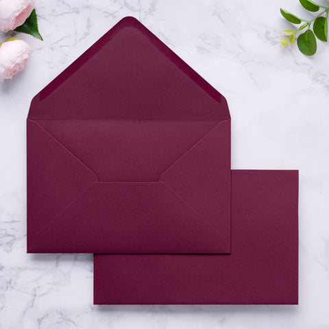 NingsPaper A9 Envelopes, 5.75 x 8.75'' Burgundy Wedding Mailing Envelopes
