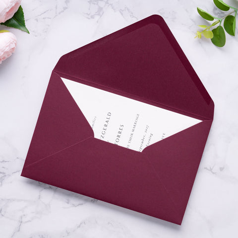 NingsPaper A9 Envelopes, 5.75 x 8.75'' Burgundy Wedding Mailing Envelopes