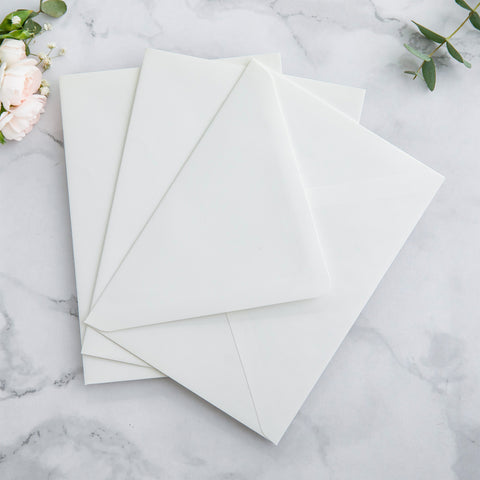 NingsPaper 50 Pieces  A7 Envelopes, Euro Flap 5x7 Ivory Envelopes