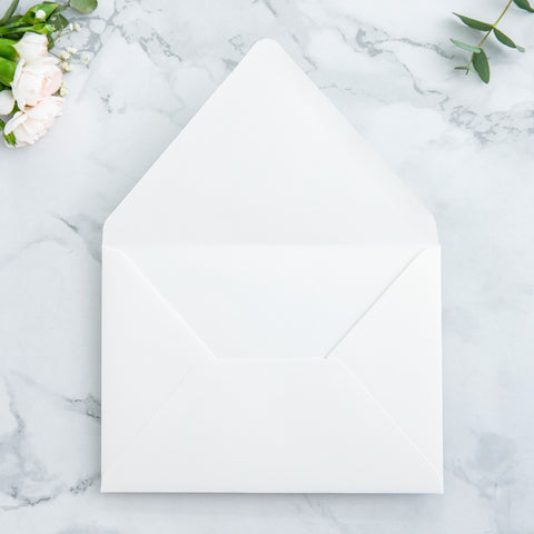 NingsPaper 50 Pieces Ivory Floral Euro Flap Envelopes for  Wedding Invitation Card