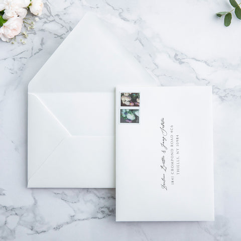 NingsPaper 50 Pieces Ivory Floral Euro Flap Envelopes for  Wedding Invitation Card