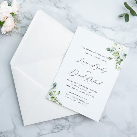 NingsPaper 50 Pieces Ivory Floral Euro Flap Envelopes for  Wedding Invitation Card