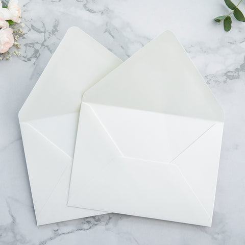 NingsPaper 50 Pieces  A7 Envelopes, Euro Flap 5x7 Ivory Envelopes