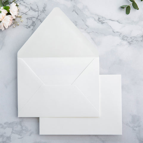 NingsPaper 50 Pieces  A7 Envelopes, Euro Flap 5x7 Ivory Envelopes