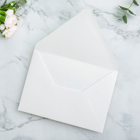 NingsPaper 50 Pieces Ivory Floral Euro Flap Envelopes for  Wedding Invitation Card