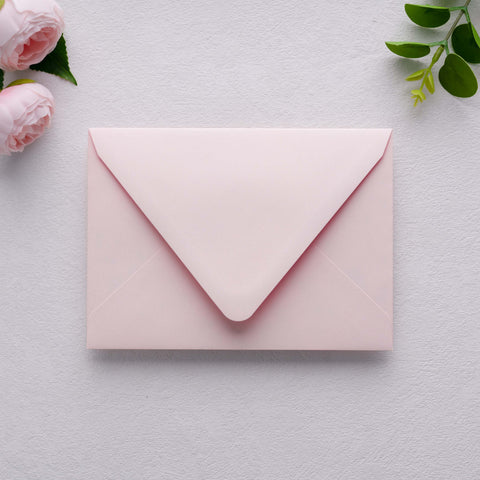 NingsPaper 50 Pieces  A7 Euro Flap Gold Foil Liner Envelopes, 5x7 Blush Pink Envelopes