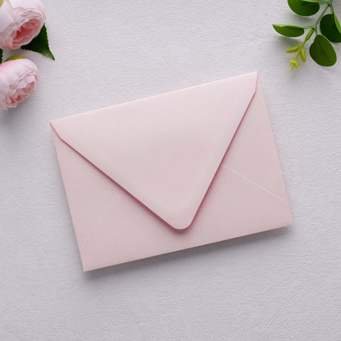 NingsPaper 50 Pieces  A7 Euro Flap Gold Foil Liner Envelopes, 5x7 Blush Pink Envelopes