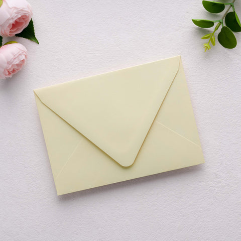 NingsPaper 50 Pieces  A7 Euro Flap Gold Foil Liner Envelopes, 5x7 Cream Envelopes