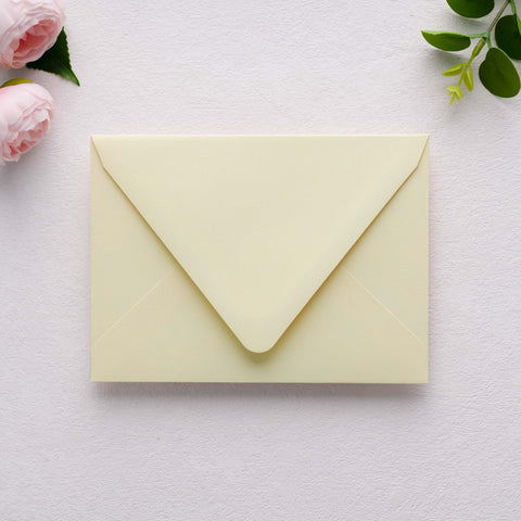 NingsPaper 50 Pieces  A7 Euro Flap Gold Foil Liner Envelopes, 5x7 Cream Envelopes