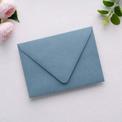 NingsPaper 50 Pieces  A7 Euro Flap Gold Foil Liner Envelopes, 5x7 Dusty Blue Envelopes