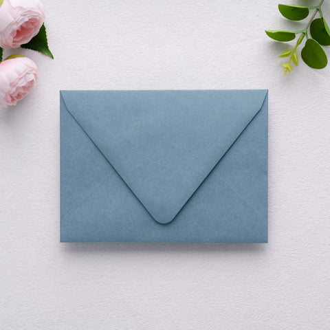 NingsPaper 50 Pieces  A7 Euro Flap Gold Foil Liner Envelopes, 5x7 Dusty Blue Envelopes