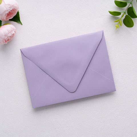 NingsPaper 50 Pieces  A7 Euro Flap Gold Foil Liner Envelopes, 5x7 Lilac Envelopes