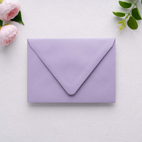 NingsPaper 50 Pieces  A7 Euro Flap Gold Foil Liner Envelopes, 5x7 Lilac Envelopes
