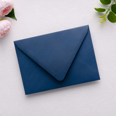 NingsPaper 50 Pieces  A7 Euro Flap Gold Foil Liner Envelopes, 5x7 Navy Blue Envelopes