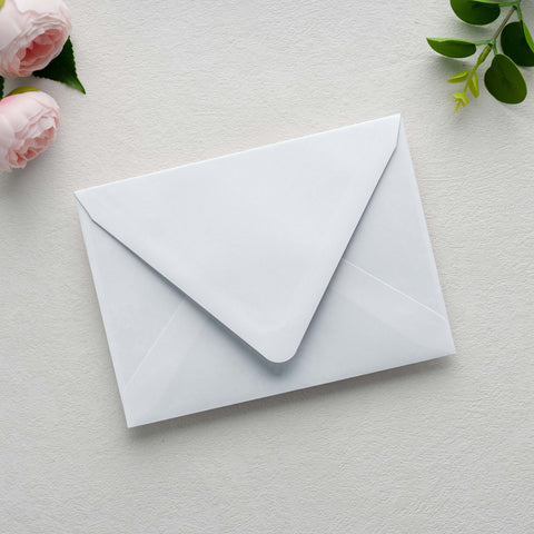 NingsPaper 50 Pieces  A7 Euro Flap Dusty Blue White Foil Liner Envelopes, 5x7 White Envelopes