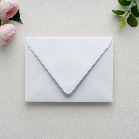 NingsPaper 50 Pieces  A7 Euro Flap Dusty Blue White Foil Liner Envelopes, 5x7 White Envelopes