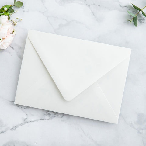 NingsPaper 50 Pieces  A7 Envelopes, Euro Flap Liner 5x7 Ivory Boho Envelopes