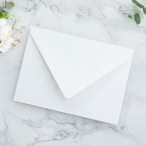 NingsPaper 50 Pieces  A7 Envelopes, Euro Flap Dusty Blue Liner 5x7 White Envelopes