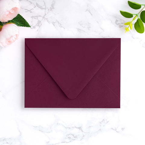 NingsPaper 50 Pieces A7 Euro Flap Envelopes, Burgundy 5x7 Envelopes