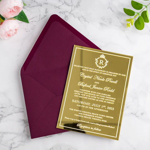 NingsPaper 50 Pieces A7 Euro Flap Envelopes, Burgundy 5x7 Envelopes