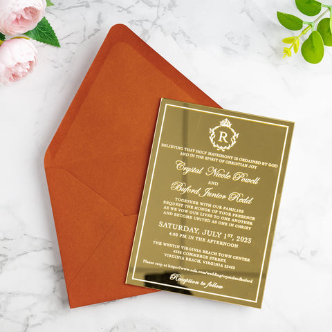 NingsPaper 50 Pieces A7 Euro Flap Envelopes, Burnt Orange 5x7 Envelopes