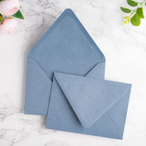 NingsPaper 50 Pieces A7 Euro Flap Envelopes, Dusty Blue 5x7 Envelopes