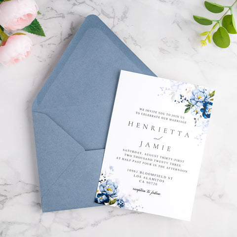NingsPaper 50 Pieces A7 Euro Flap Envelopes, Dusty Blue 5x7 Envelopes