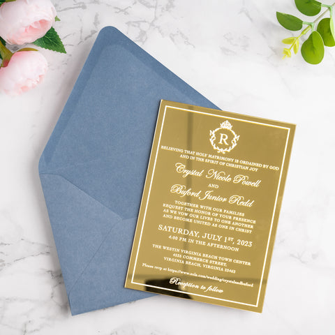 NingsPaper 50 Pieces A7 Euro Flap Envelopes, Dusty Blue 5x7 Envelopes