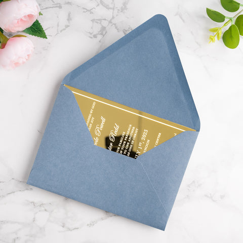 NingsPaper 50 Pieces A7 Euro Flap Envelopes, Dusty Blue 5x7 Envelopes