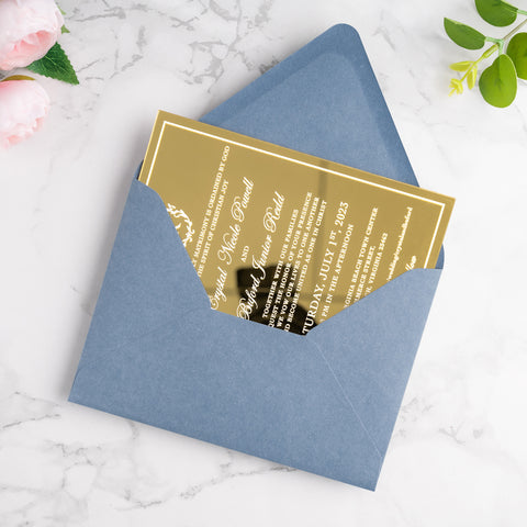 NingsPaper 50 Pieces A7 Euro Flap Envelopes, Dusty Blue 5x7 Envelopes