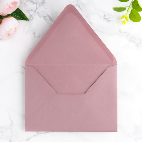 NingsPaper 50 Pieces A7 Euro Flap Envelopes, Dusty Rose 5x7 Envelopes