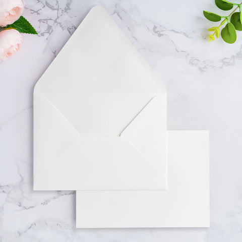 NingsPaper 50 Pieces A7 Euro Flap Envelopes, Ivory 5x7 Envelopes