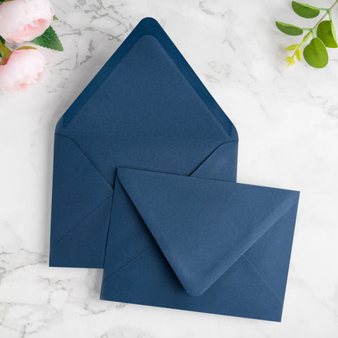 NingsPaper 50 Pieces A7 Euro Flap Envelopes, Navy Blue 5x7 Envelopes