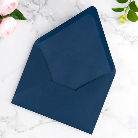 NingsPaper 50 Pieces A7 Euro Flap Envelopes, Navy Blue 5x7 Envelopes