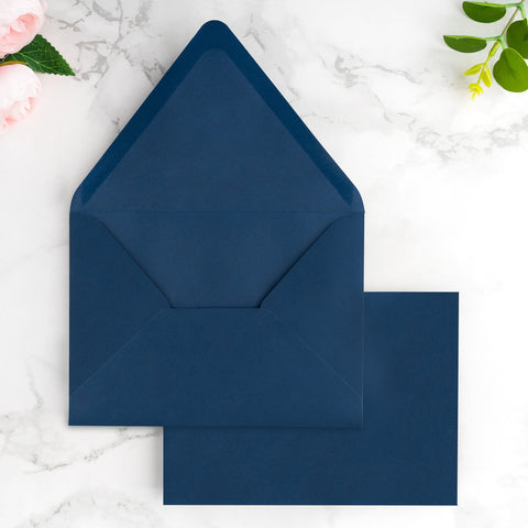 NingsPaper 50 Pieces A7 Euro Flap Envelopes, Navy Blue 5x7 Envelopes