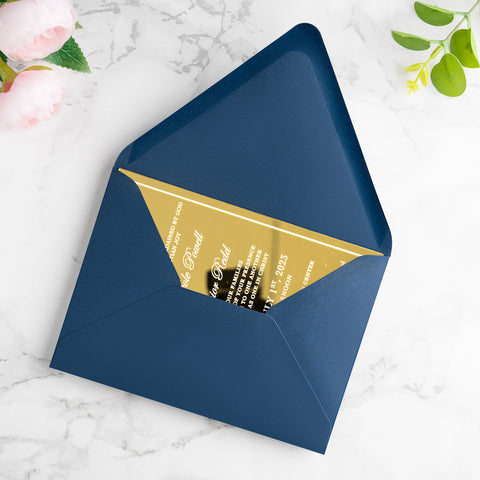 NingsPaper 50 Pieces A7 Euro Flap Envelopes, Navy Blue 5x7 Envelopes