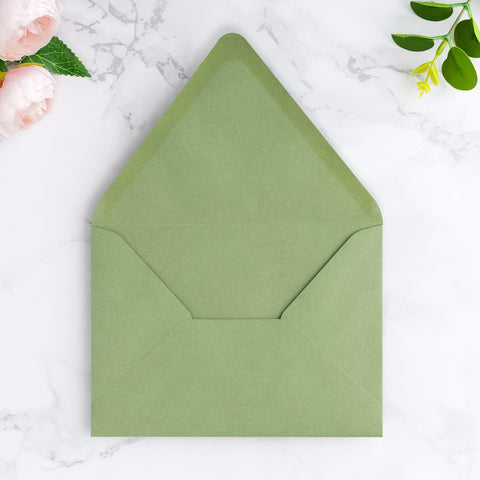 NingsPaper 50 Pieces A7 Euro Flap Envelopes, Sage Green 5x7 Envelopes