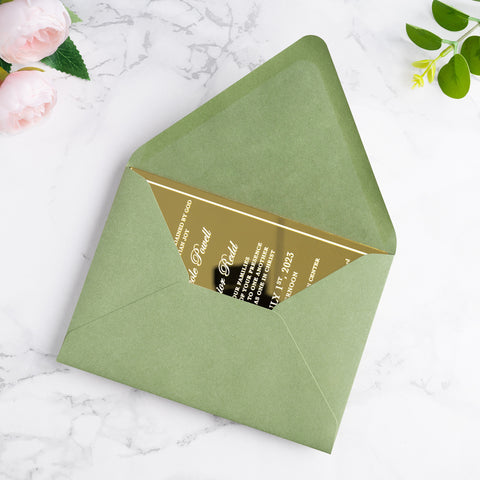 NingsPaper 50 Pieces A7 Euro Flap Envelopes, Sage Green 5x7 Envelopes