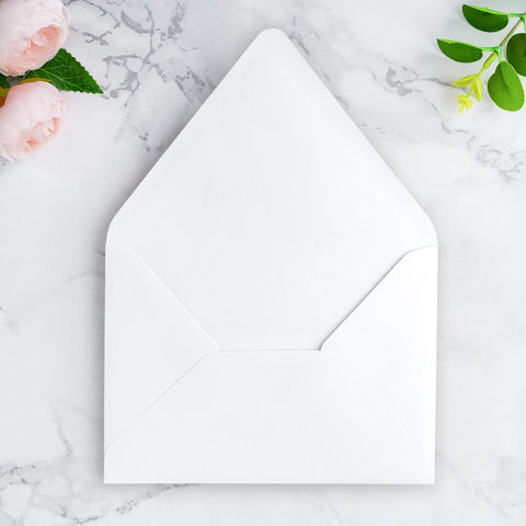 NingsPaper 50 Pieces A7 Euro Flap Envelopes, White 5x7 Envelopes
