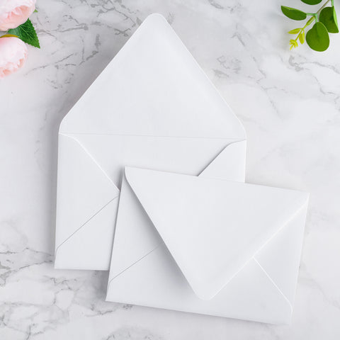 NingsPaper 50 Pieces A7 Euro Flap Envelopes, White 5x7 Envelopes