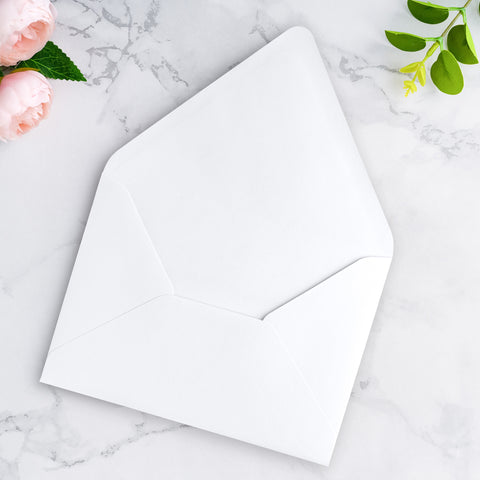 NingsPaper 50 Pieces A7 Euro Flap Envelopes, White 5x7 Envelopes