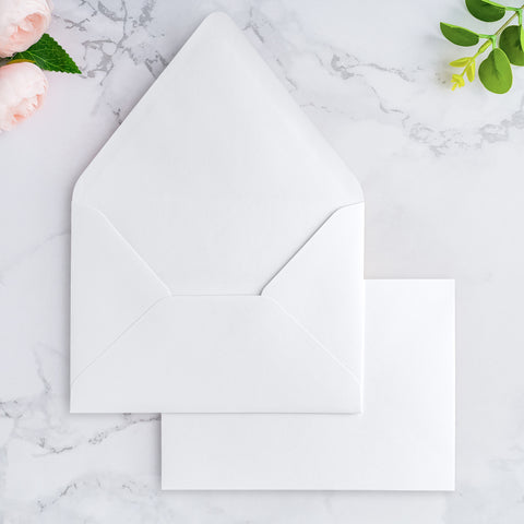NingsPaper 50 Pieces A7 Euro Flap Envelopes, White 5x7 Envelopes