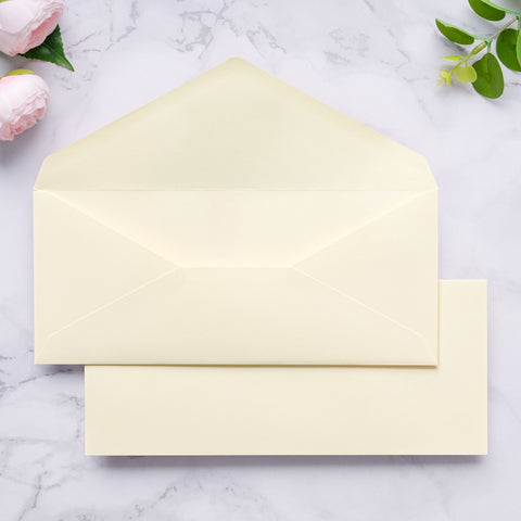 NingsPaper 50 Pieces #10 Business Envelopes, Cream 4-1/8 x 9-1/2 Inches