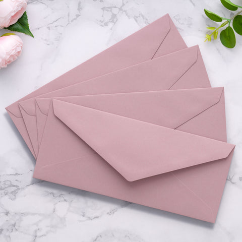 NingsPaper 50 Pieces #10 Business Envelopes, Dusty Rose 4-1/8 x 9-1/2 Inches